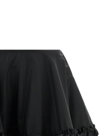 Ganni Duchesse Nylon Mini Frill Skirt Black