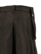 Ganni Duchesse Nylon Pleated Skirt Brown, view 4