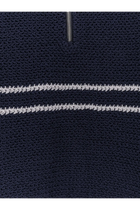 DUNST Men's Half Zip Cotton Blend Sweater Blue, view 3