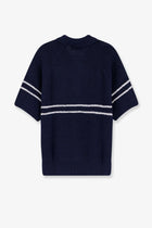 DUNST Men's Half Zip Cotton Blend Sweater Blue, view 2