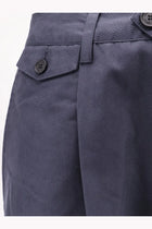 DUNST Men's Pleated Chino Slacks Trousers Blue, view 3