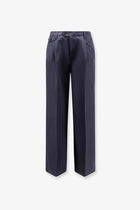 DUNST Men's Pleated Chino Slacks Trousers Blue