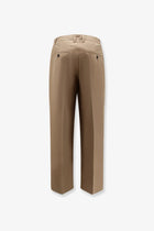DUNST Men's Pleated Chino Slacks Trousers Brown, view 2