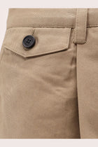 DUNST Men's Pleated Chino Slacks Trousers Brown, view 3
