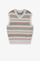 DUNST Men's Unisex Sleeveless Cotton Sweater White