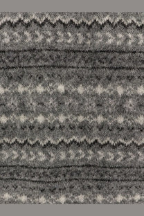 Dunst unisex crafted vest grey featuring a gray and white fair isle knit with intricate geometric patterns