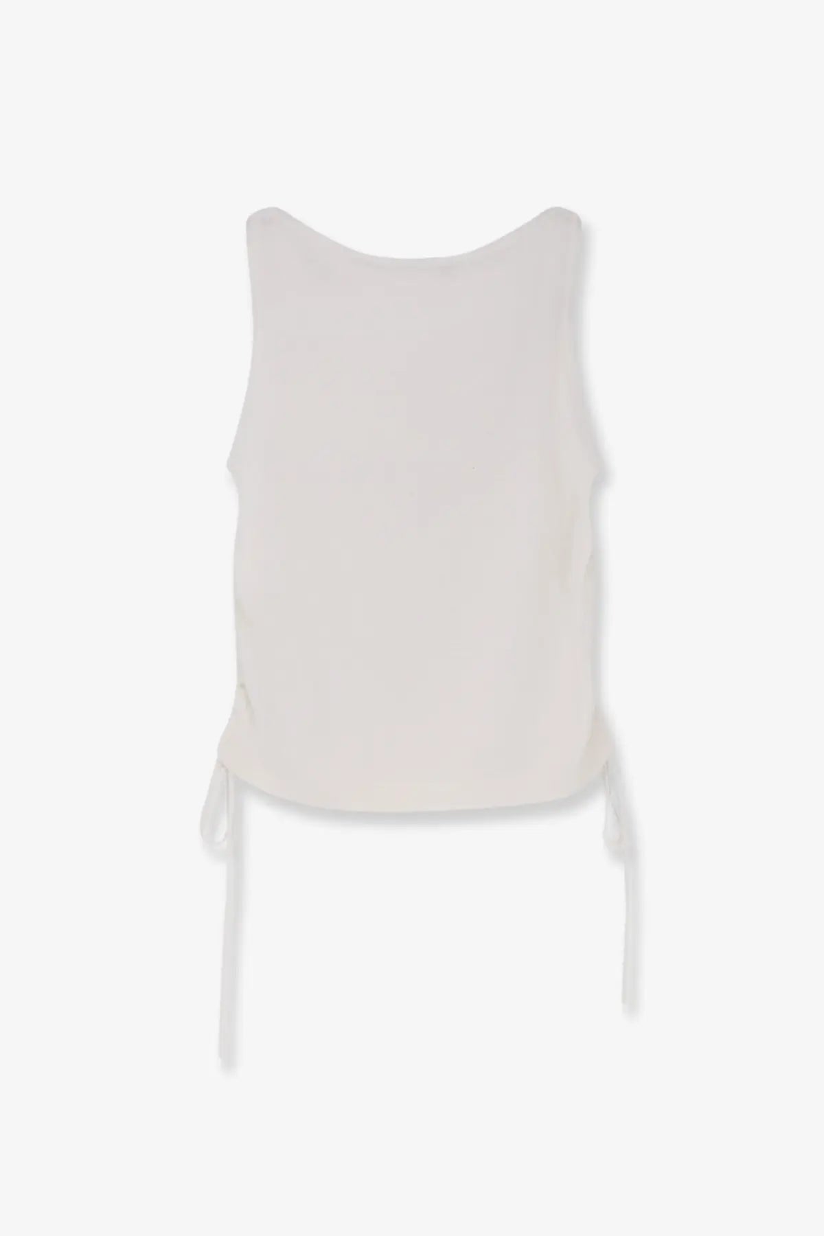 DUNST women’s off-white sleeveless knit top with relaxed fit and side ties for layering and casual wear