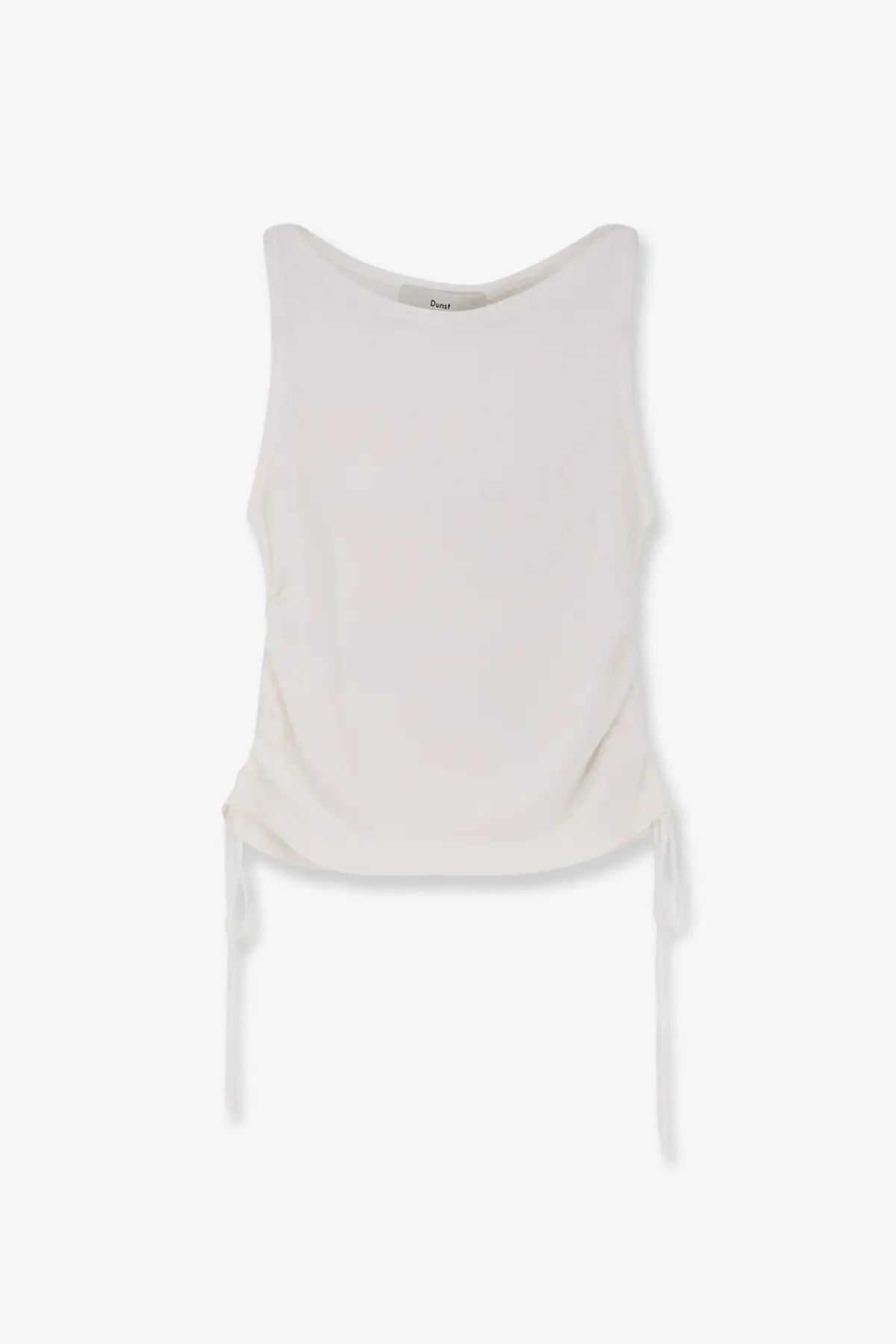 Dunst women’s layering knit top white off-white sleeveless relaxed fit with side ties soft material