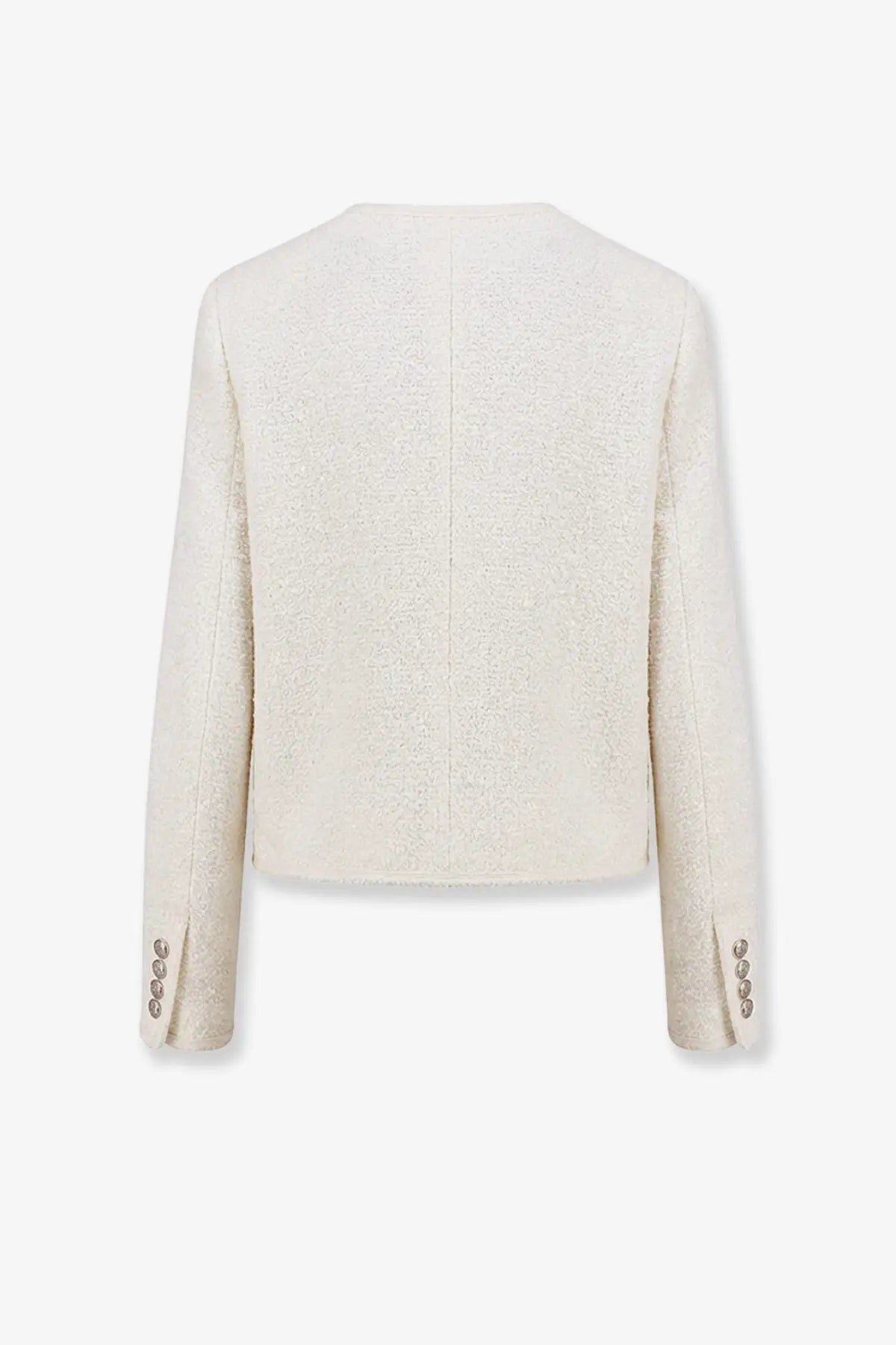DUNST Women's Unisex Bouclé Tweed Blazer White, view 2