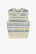 DUNST Women's Unisex Sleeveless Cotton Sweater White