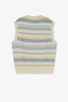 DUNST Women's Unisex Sleeveless Cotton Sweater White, view 2
