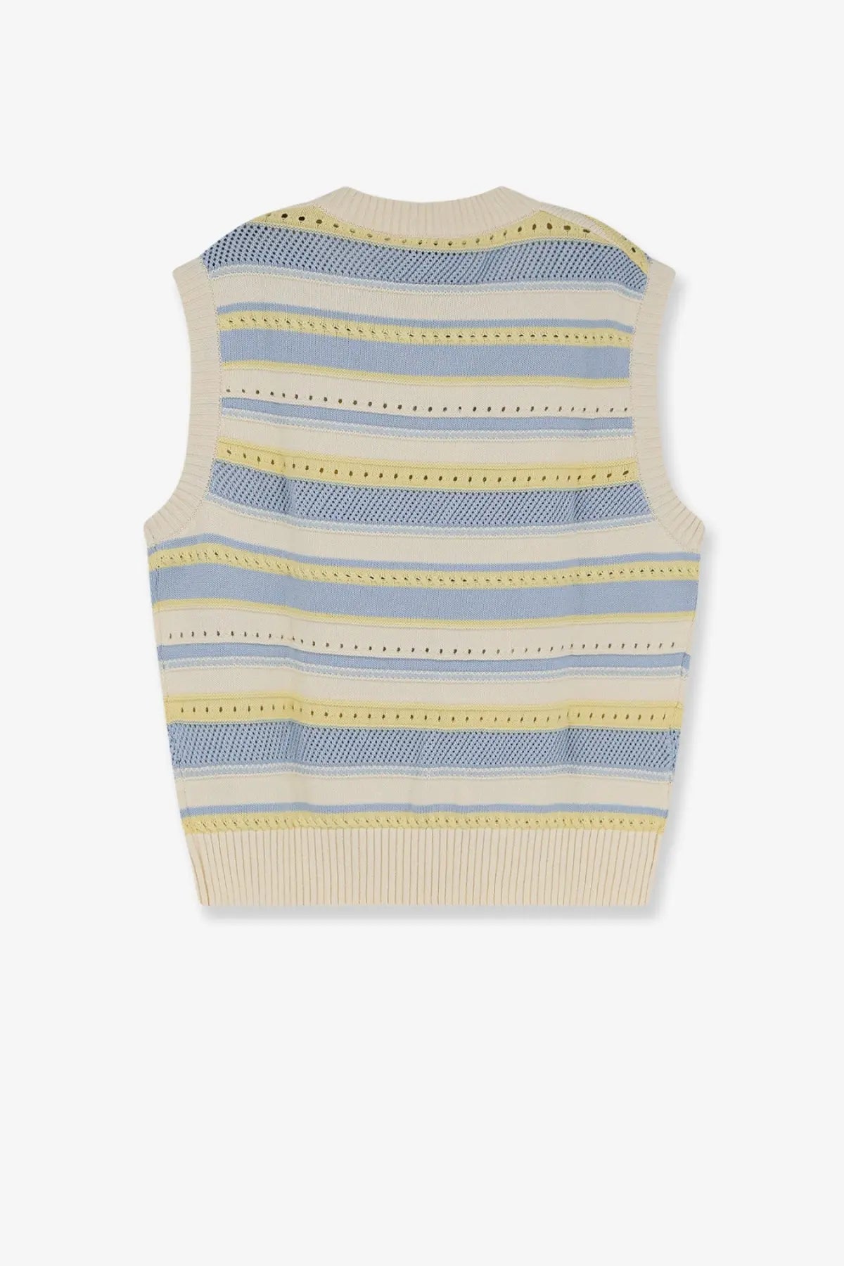 DUNST Women's Unisex Sleeveless Cotton Sweater White, view 2
