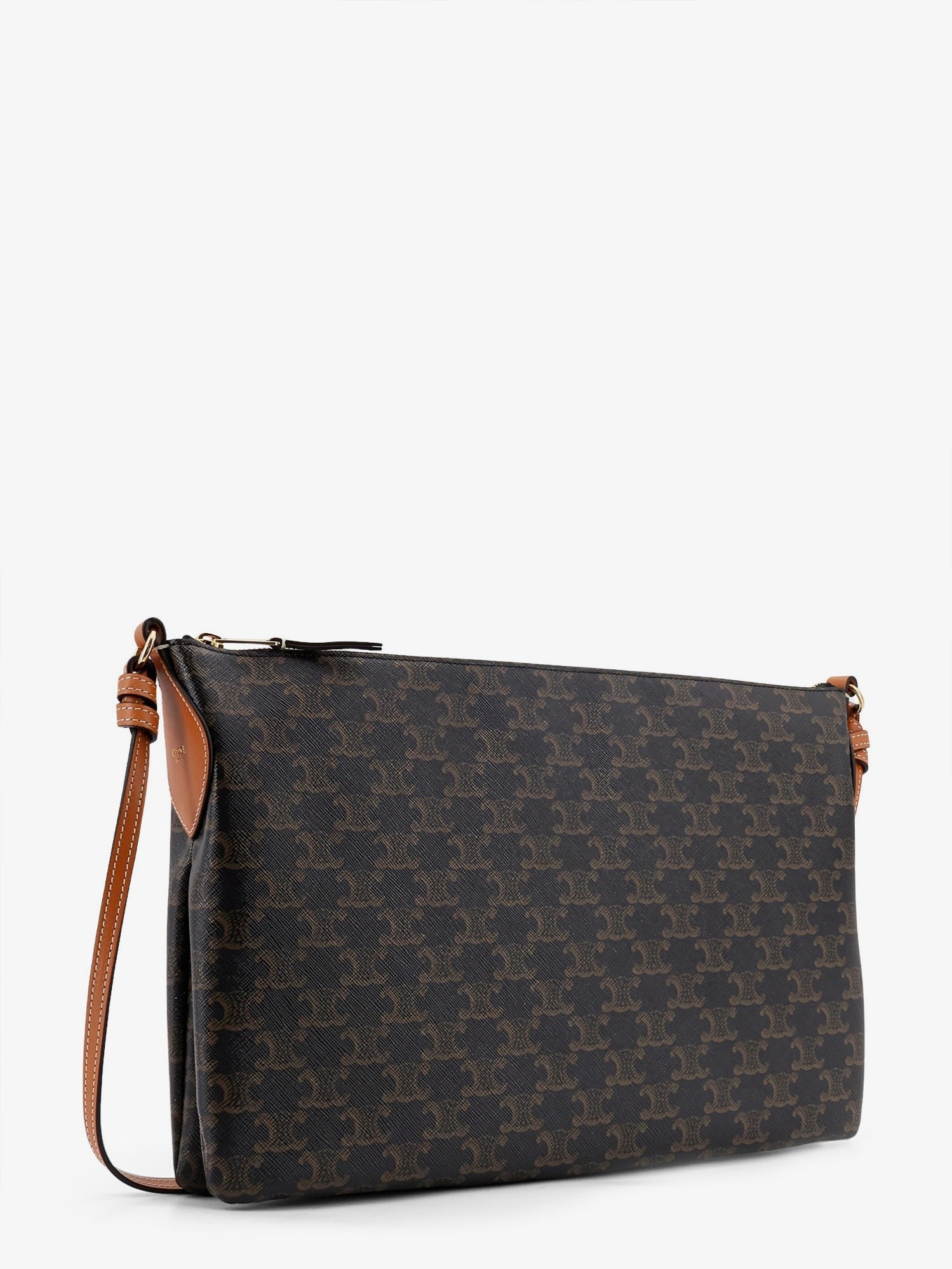 Celine Women's Duo Triomphe Canvas Shoulder Bag MIEL