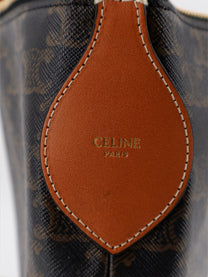Celine Women's Duo Triomphe Canvas Shoulder Bag MIEL