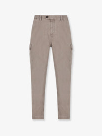 Brunello Cucinelli Men's Dyed Cotton Trousers Grey