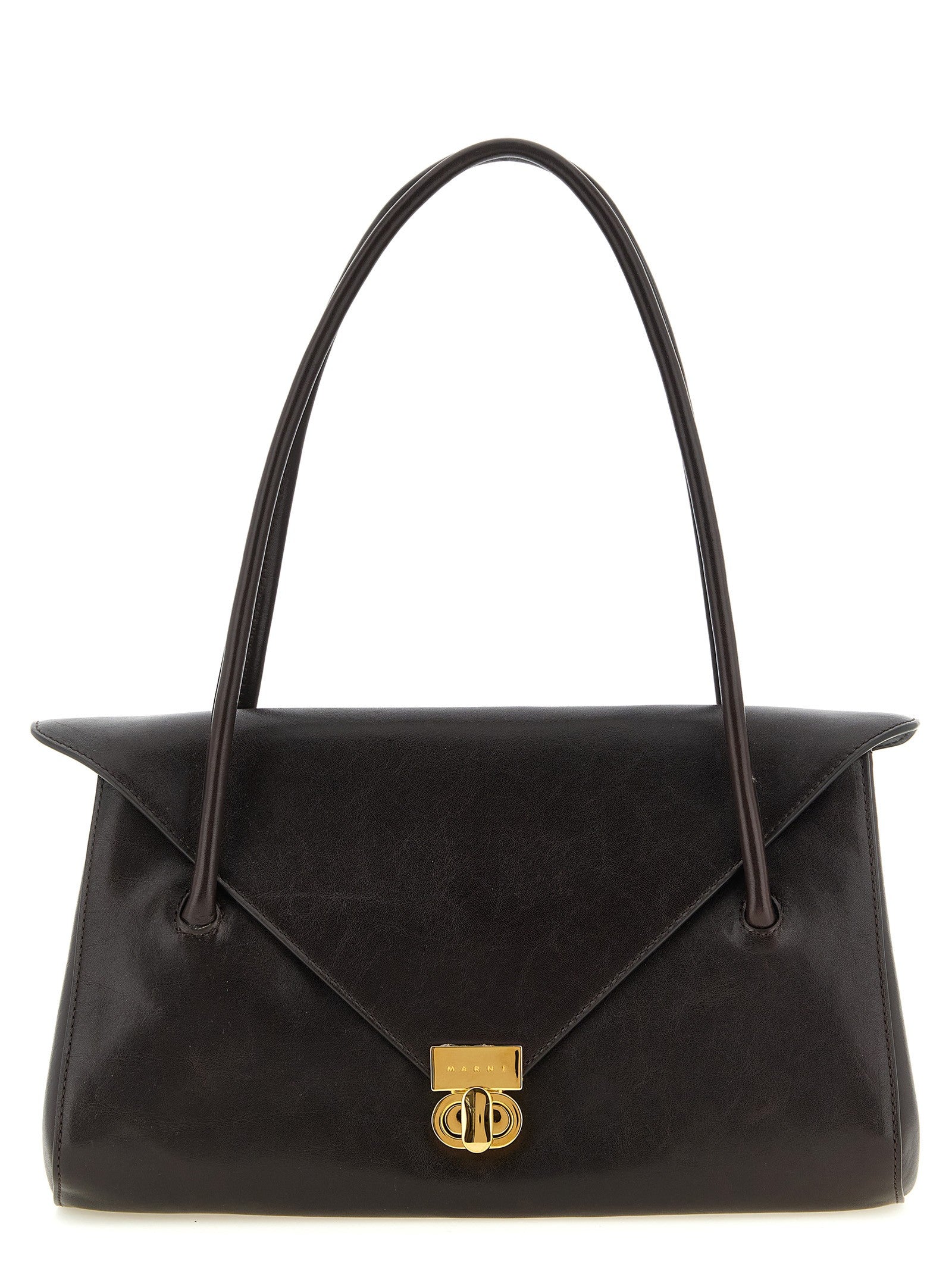 Marni Leather Shoulder Bag Brown