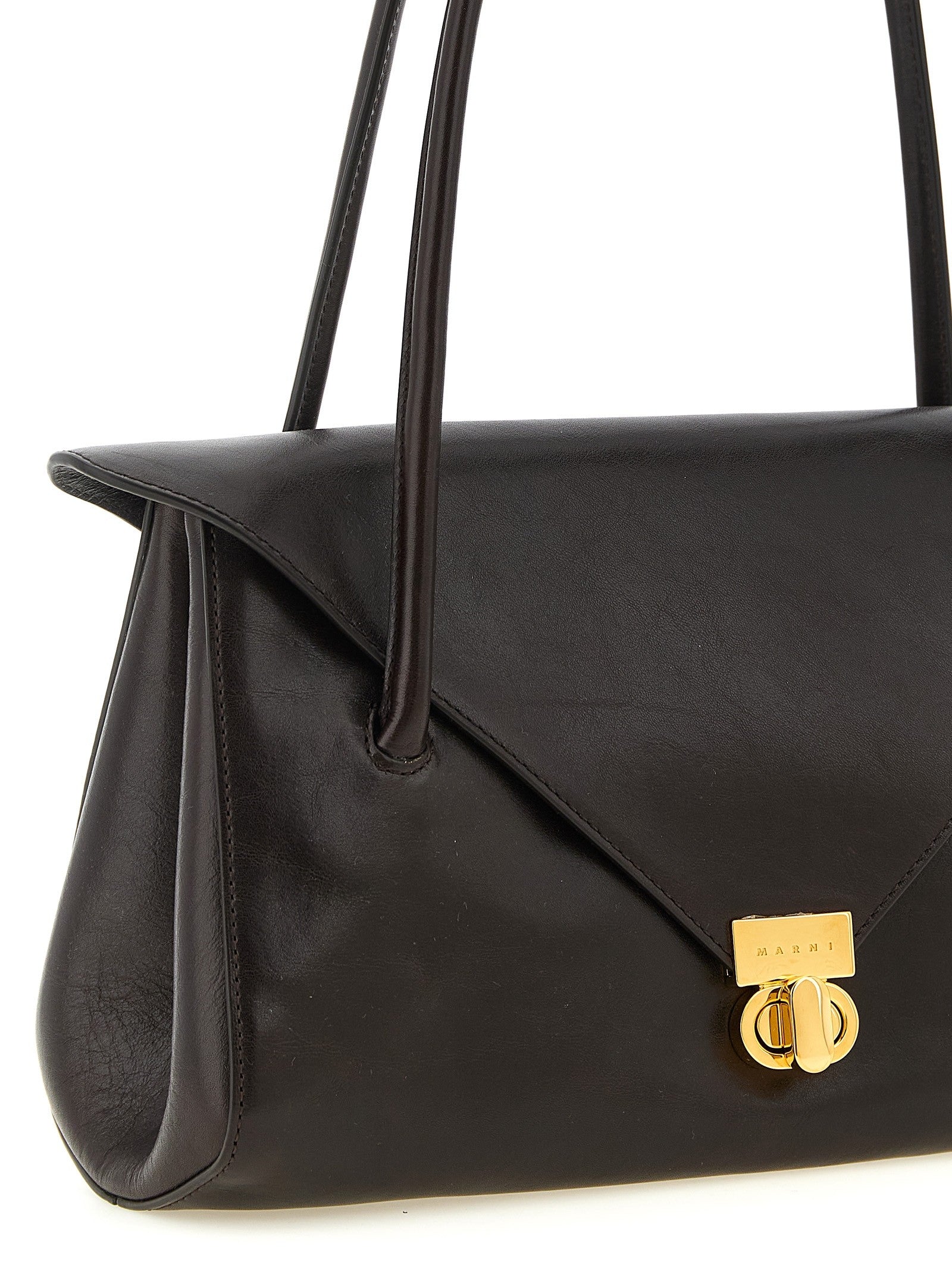 Marni Leather Shoulder Bag Brown