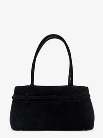 Manu Atelier Women's East West Le Cambon Suede Shoulder Bag Black