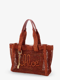 Chloé Women's East West Summer Banana Raffia Shoulder Bag Brown