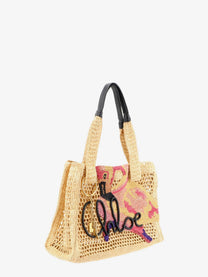 Chloé Women's East West Summer Banana Raffia Shoulder Bag Beige