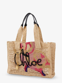 Chloé Women's East West Summer Banana Raffia Shoulder Bag Beige