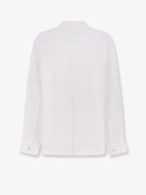 Brunello Cucinelli Men's Easy Fit Linen Shirt White