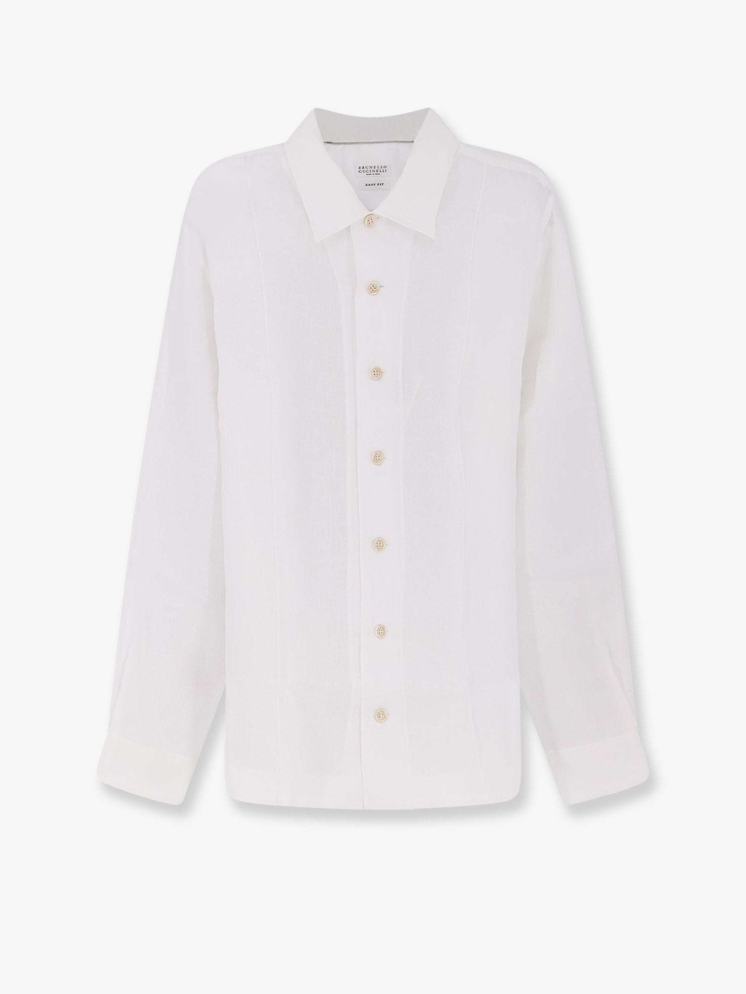 Brunello Cucinelli Men's Easy Fit Linen Shirt White