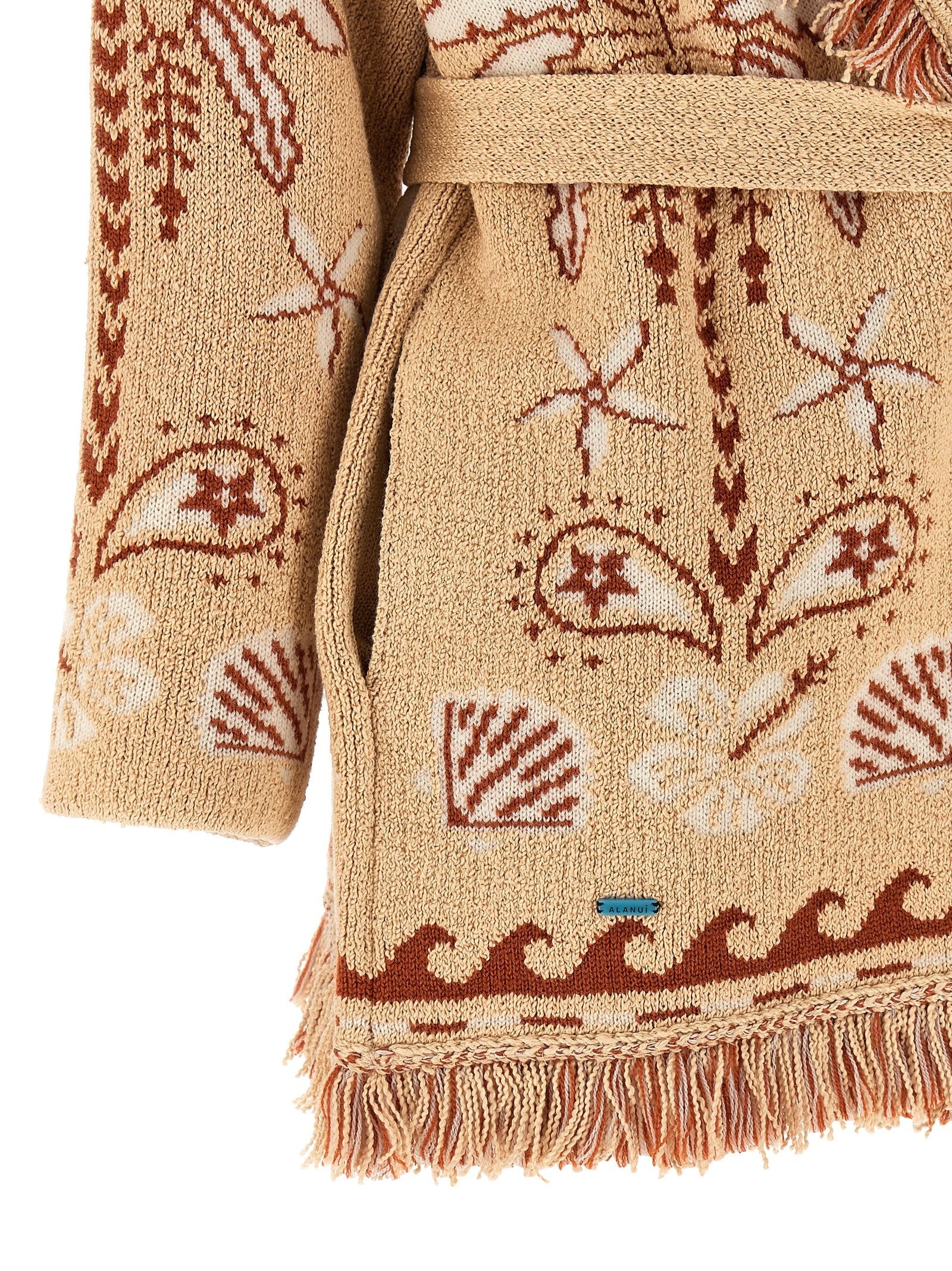 Alanui Echoes of the Island Cardigan Gold