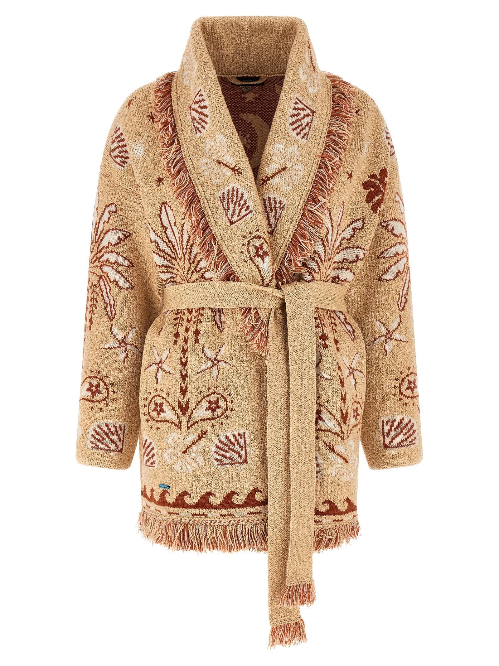Alanui Echoes of the Island Cardigan Gold