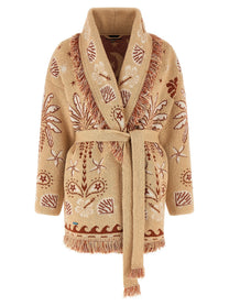 Alanui Echoes of the Island Cardigan Gold