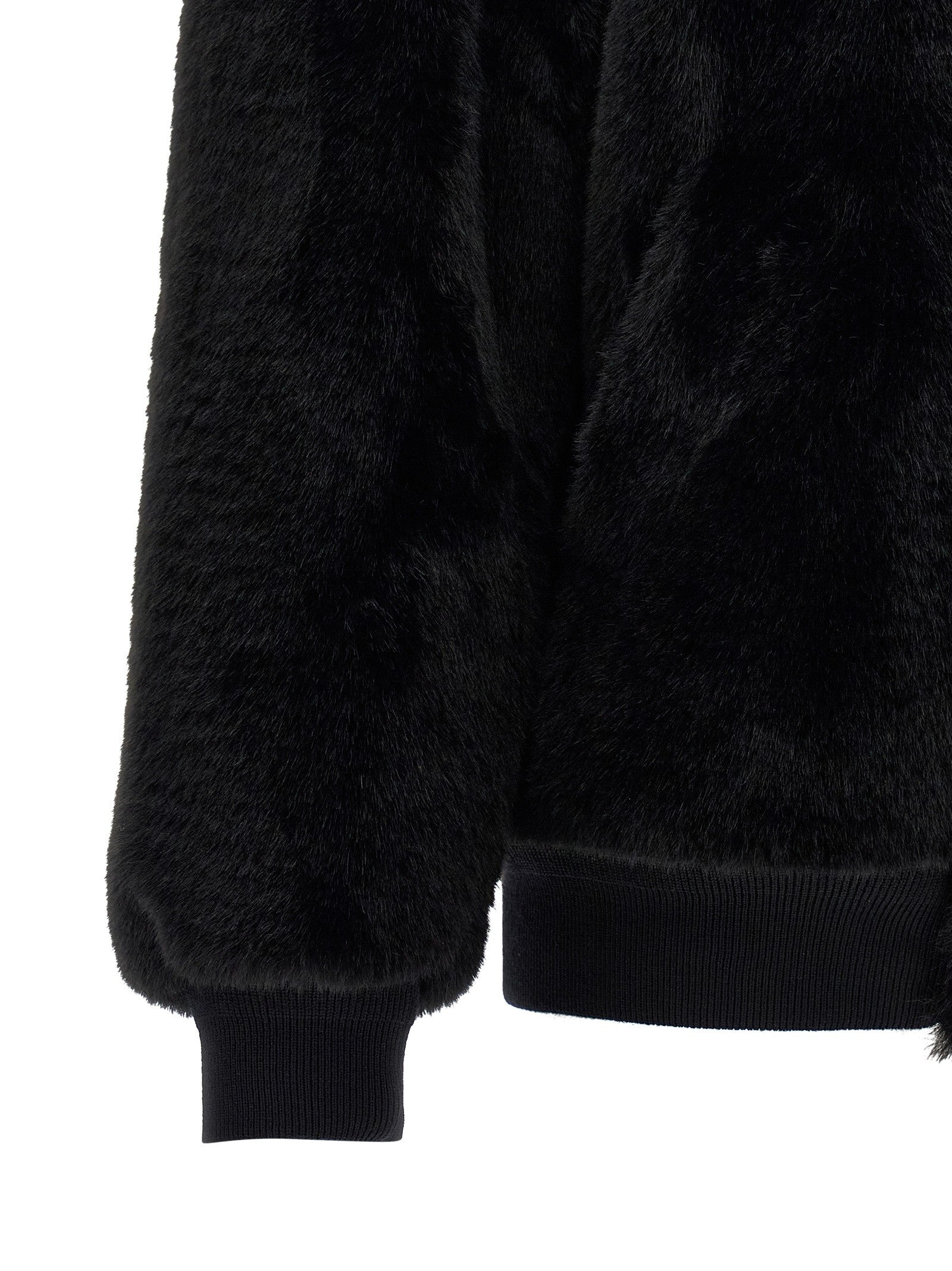 PRADA Eco Fur and Re Nylon Reversible Bomber Jacket Black