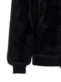 PRADA Eco Fur and Re Nylon Reversible Bomber Jacket Black