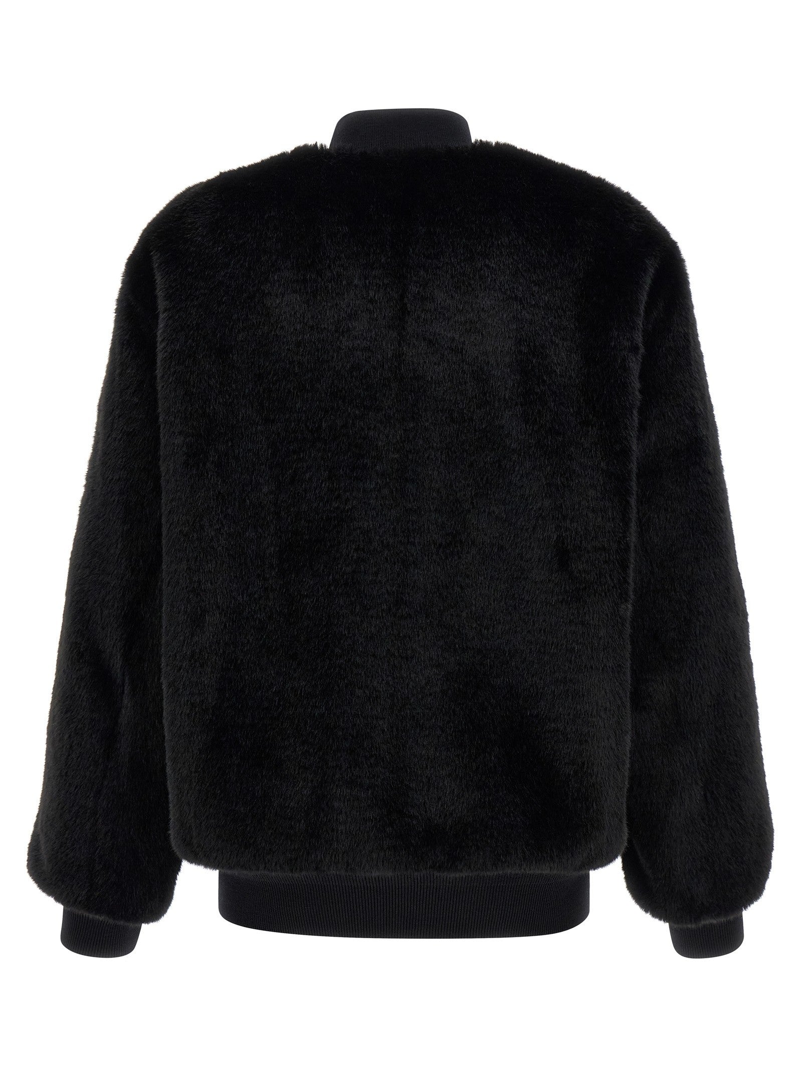 PRADA Eco Fur and Re Nylon Reversible Bomber Jacket Black