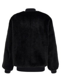 PRADA Eco Fur and Re Nylon Reversible Bomber Jacket Black