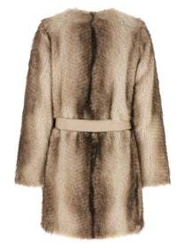 TWINSET Eco Fur Coat Brown