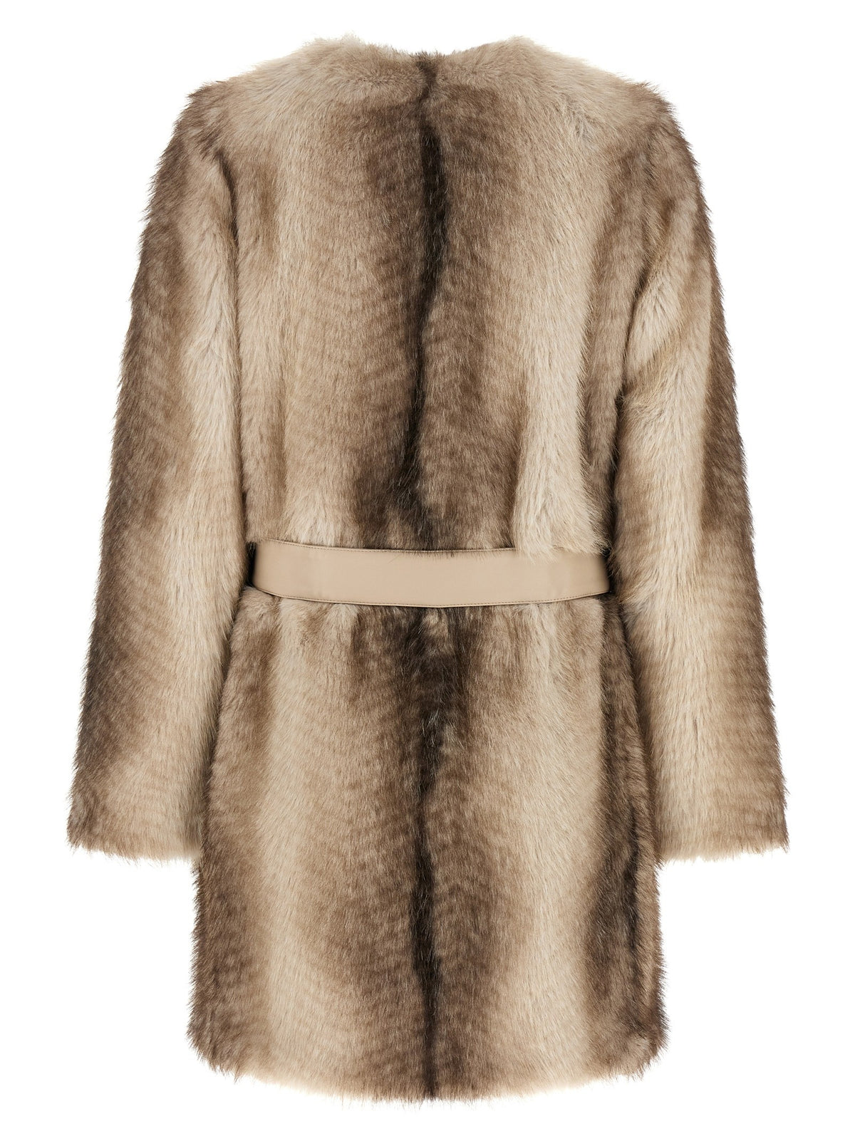 TWINSET Eco Fur Coat Brown, view 2