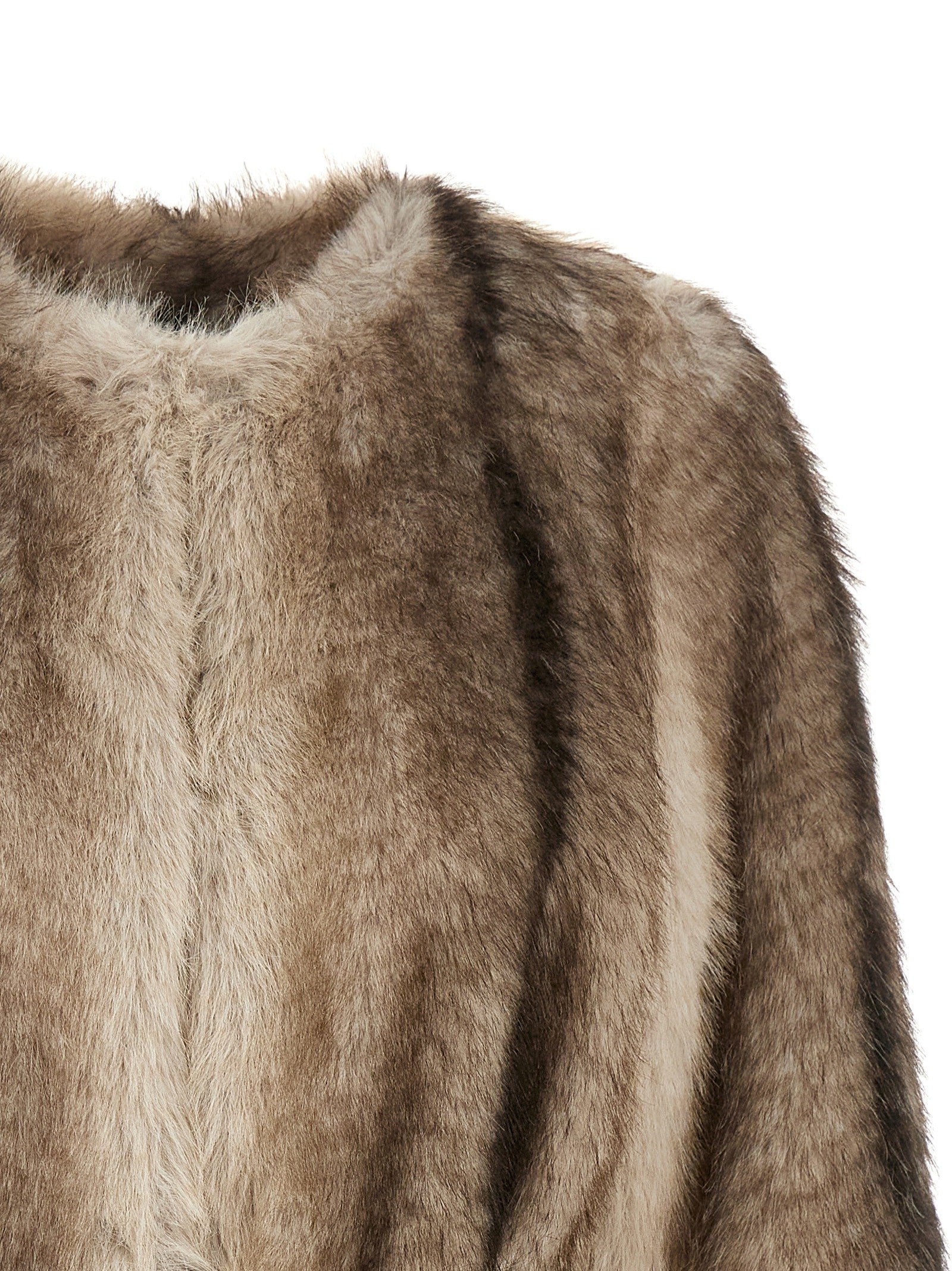 TWINSET Eco Fur Coat Brown