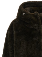 LOU ANDREA Eco Fur Hooded Jacket Green, view 3