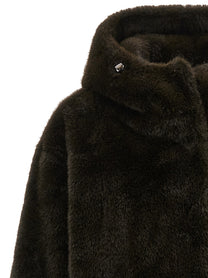 LOU ANDREA Eco Fur Hooded Jacket Green