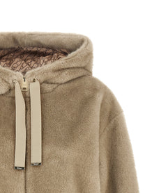 Herno Eco Fur Hooded Beige