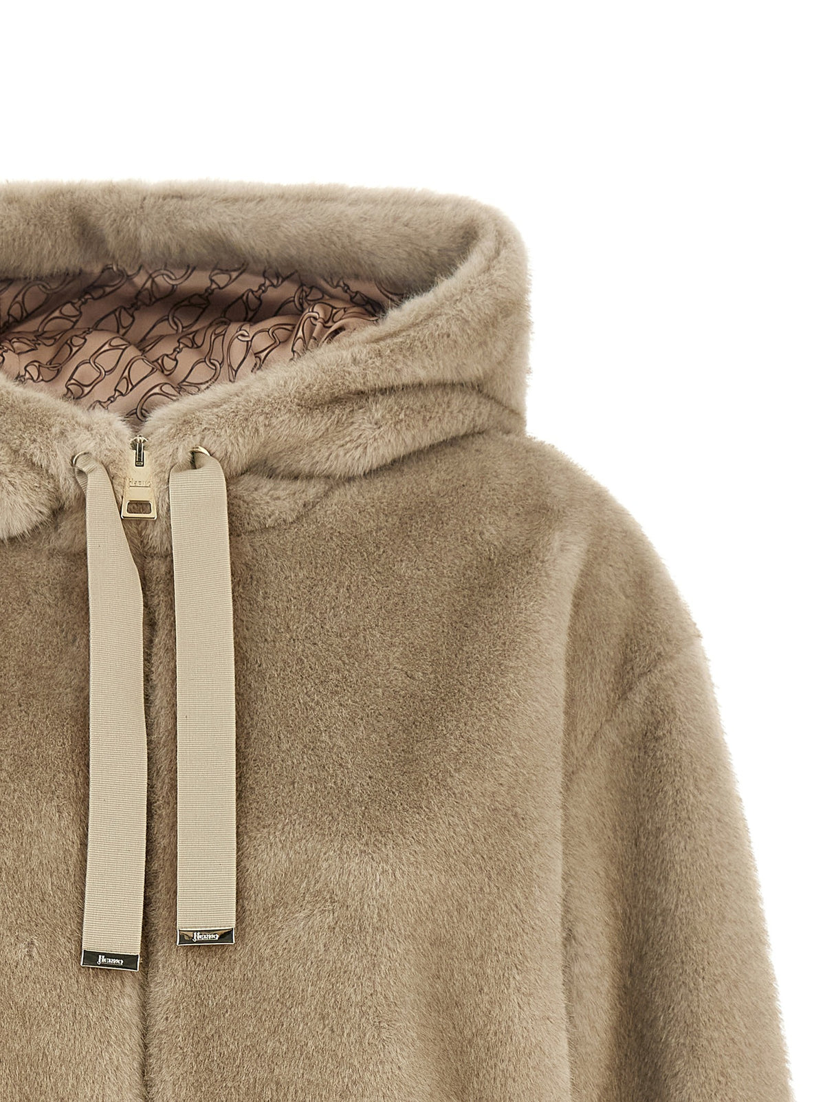 Herno Eco Fur Hooded Beige, view 3