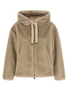 Herno Eco Fur Hooded Beige