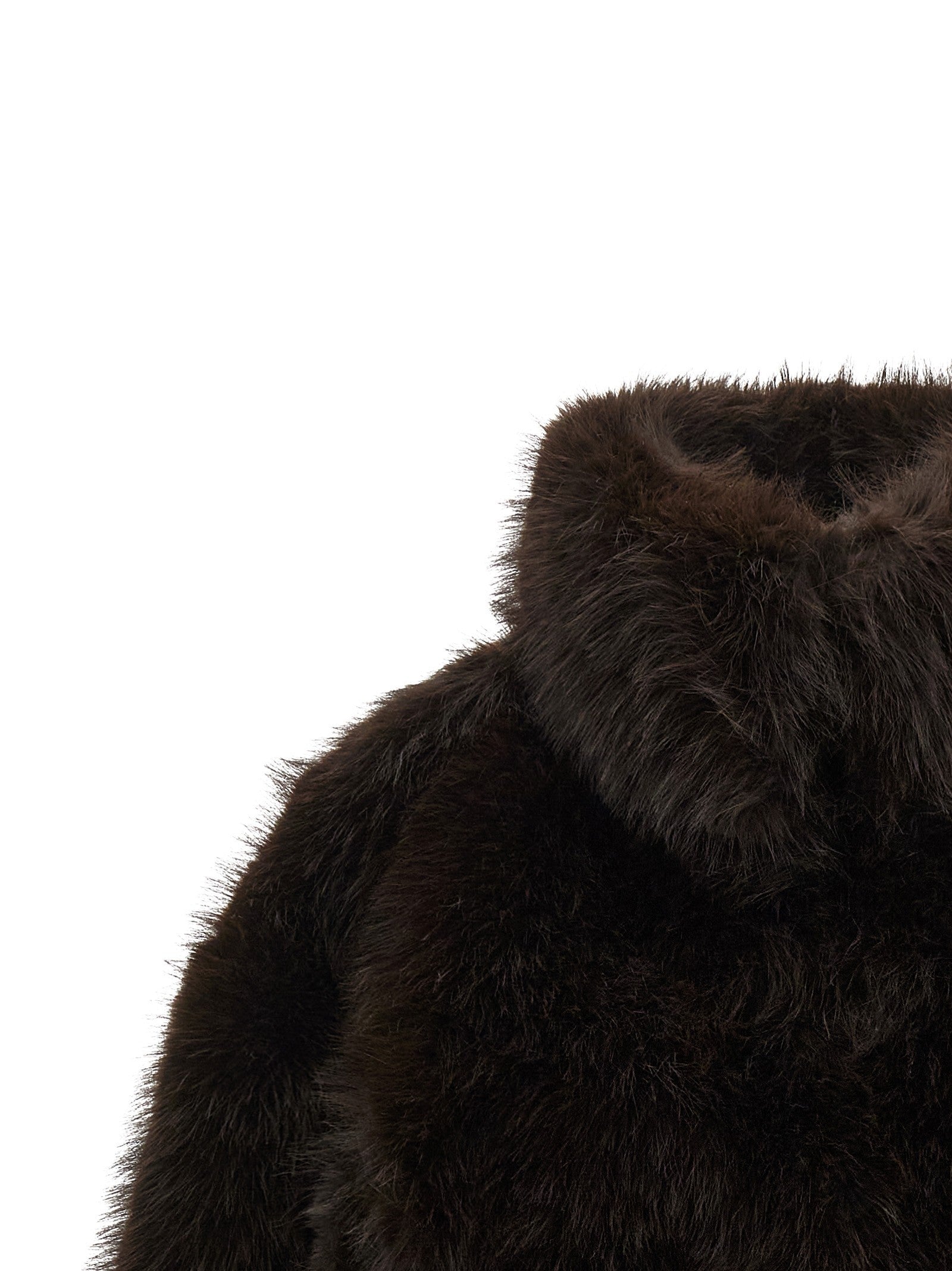 ROTATE Birger Christensen Eco Fur Short Jacket Brown