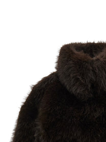 ROTATE Birger Christensen Eco Fur Short Jacket Brown