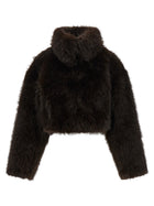 ROTATE Birger Christensen Eco Fur Short Jacket Brown