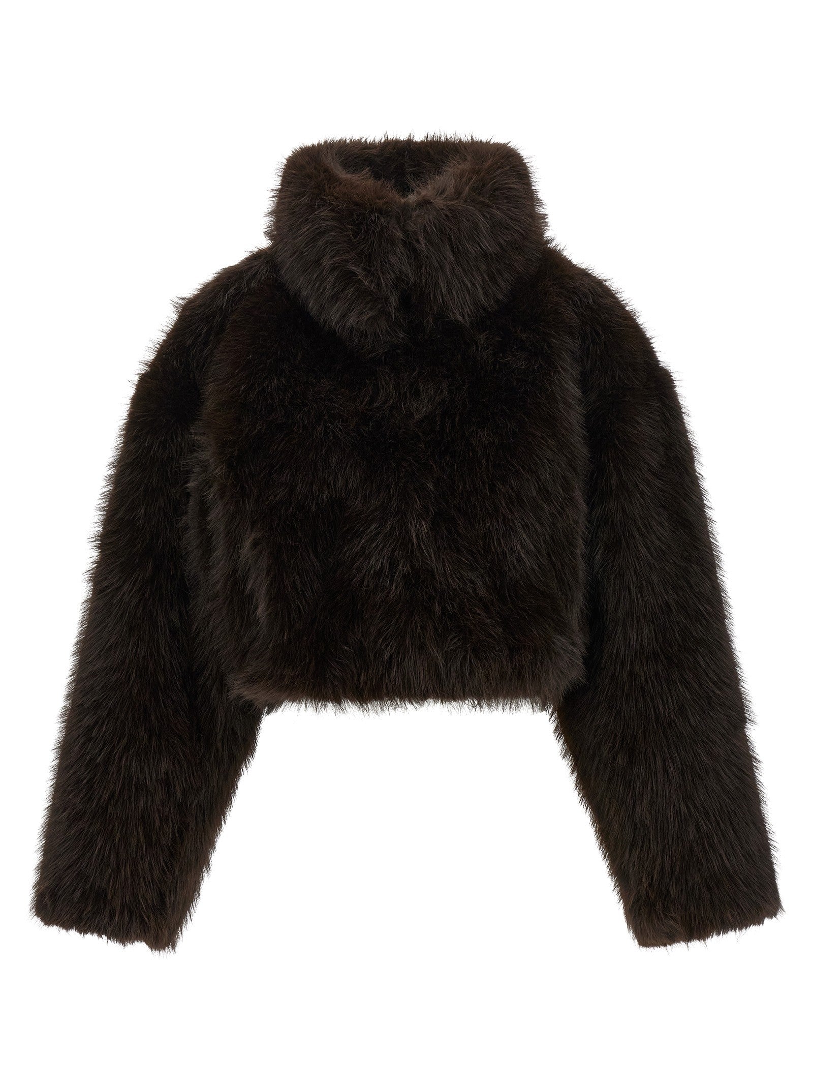 ROTATE Birger Christensen Eco Fur Short Jacket Brown