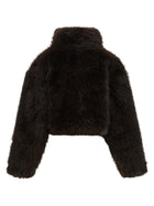 ROTATE Birger Christensen Eco Fur Short Jacket Brown, view 2