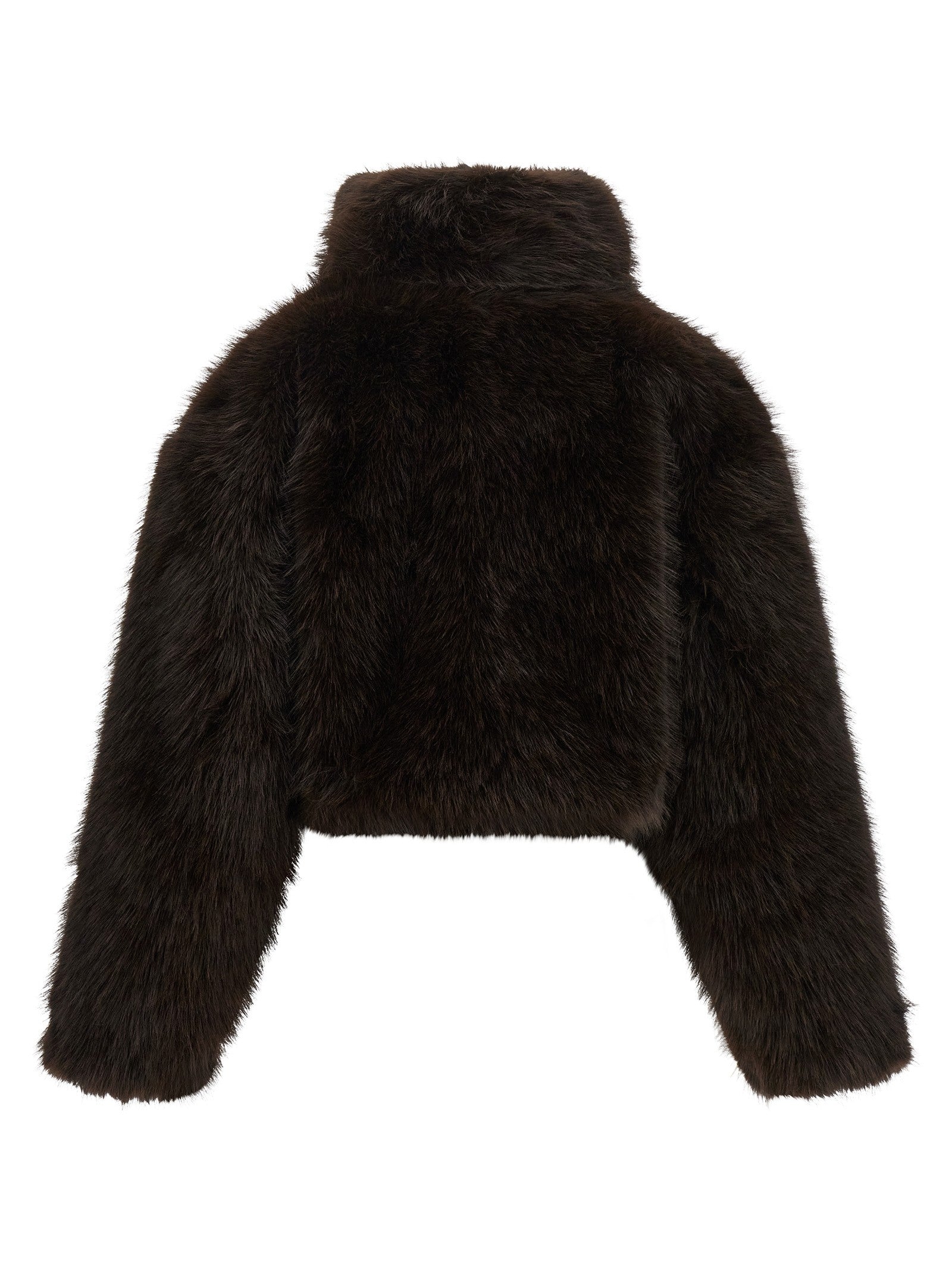 ROTATE Birger Christensen Eco Fur Short Jacket Brown