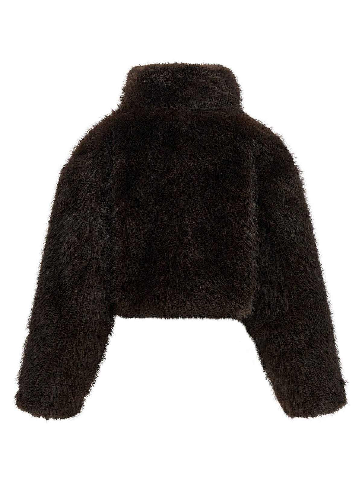 ROTATE Birger Christensen Eco Fur Short Jacket Brown, view 2