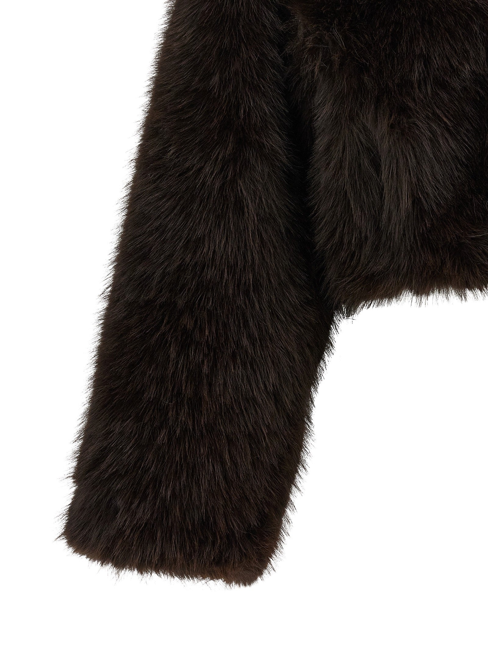 ROTATE Birger Christensen Eco Fur Short Jacket Brown